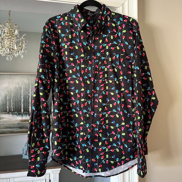 George Long-Sleeve Button Down Holiday Shirt (Men's Medium) - Picture 1 of 5